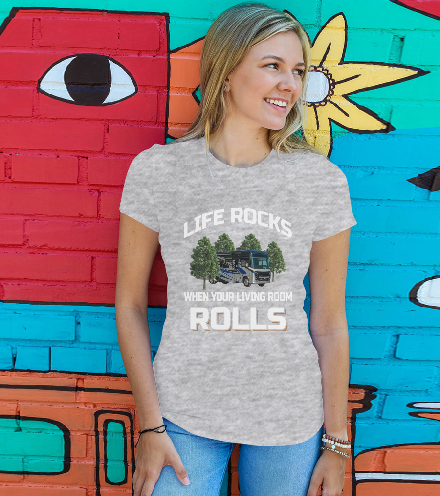 LIFE ROCKS WHEN YOUR LIVING ROOM ROLLS Entegra Vision XL 34G T-Shirt