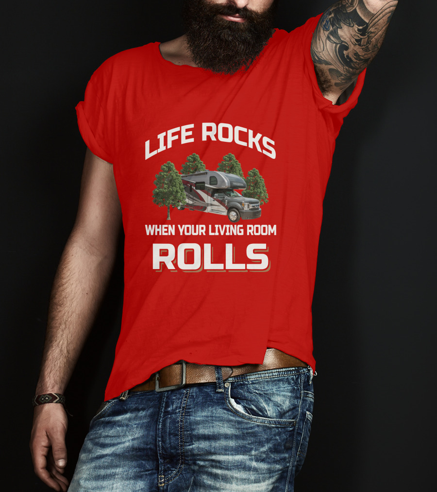 LIFE ROCKS WHEN YOUR LIVING ROOM ROLLS Thor Omni BH35 T-Shirt