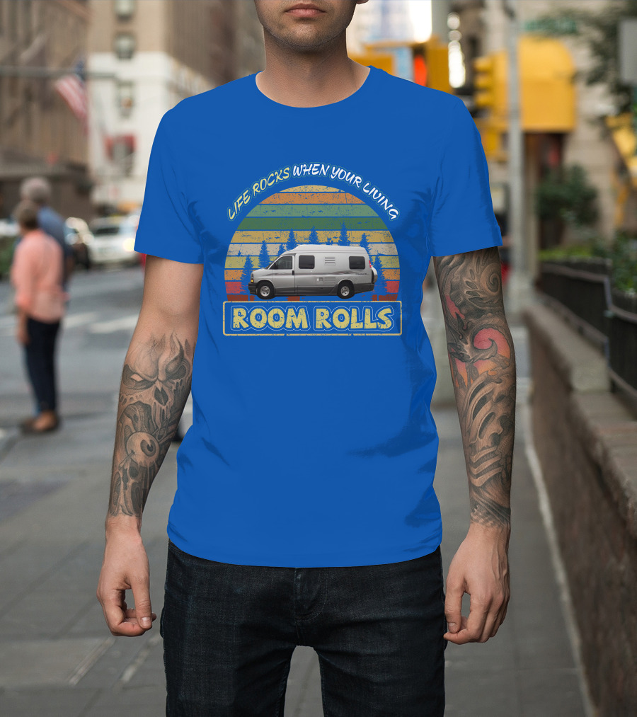 LIFE ROCKS WHEN YOUR LIVING ROOM ROLLS Roadtrek 210 Vintage Camper Van Adventure T-Shirt
