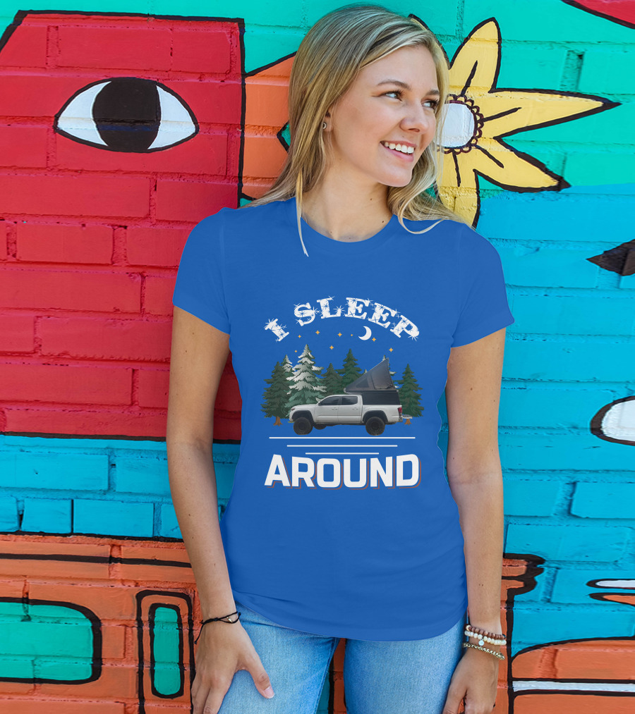 I Sleep Around GoFastCampers1 Camping Truck Forest Night Sky T-Shirt