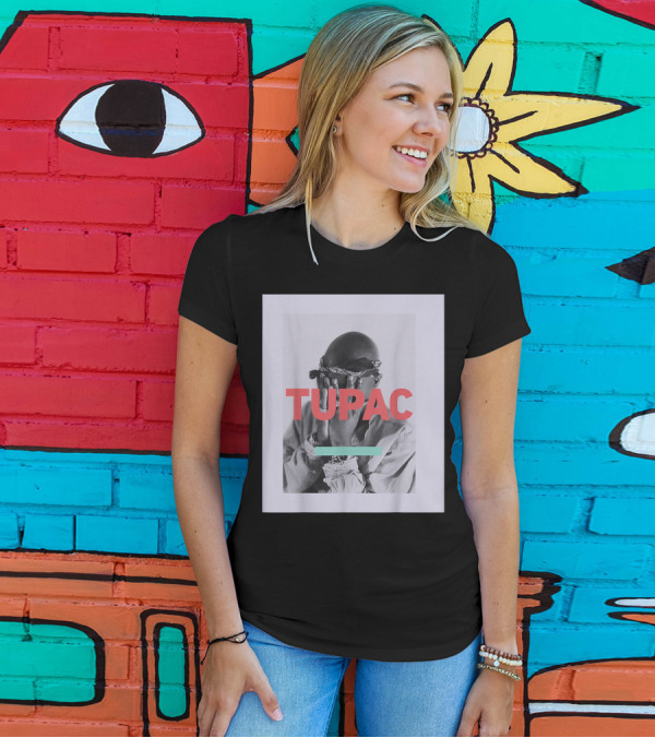 Tupac Bandana Hidden Face Black And White Photography T-Shirt