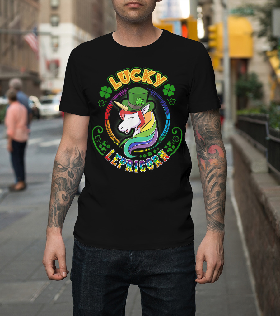 Lucky Lepricorn St. Patrick's Day Unicorn Leprechaun Girls Boys Kid T-Shirt