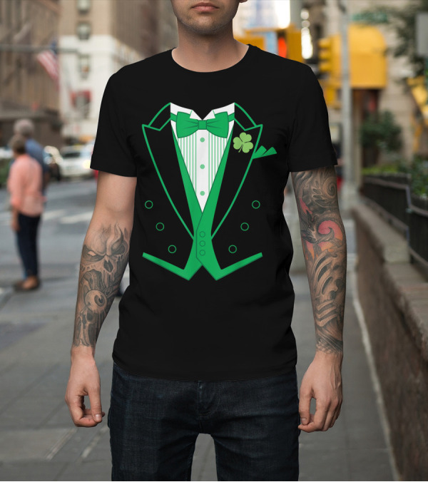 Shirt: Irish Green Clover Tuxedo St. Patrick's Day T-Shirt Irish Green Clover Tuxedo St. Patrick's Day T-Shirt