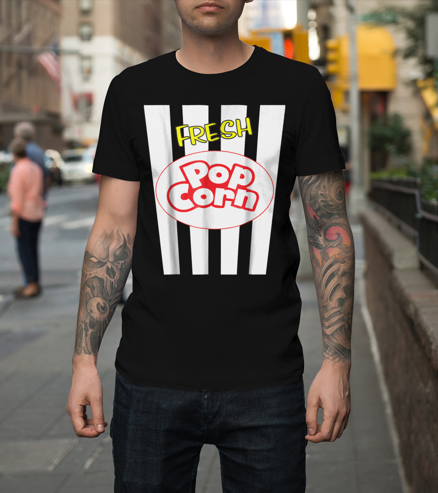 Fresh Pop Corn Bucket Stripes T-Shirt