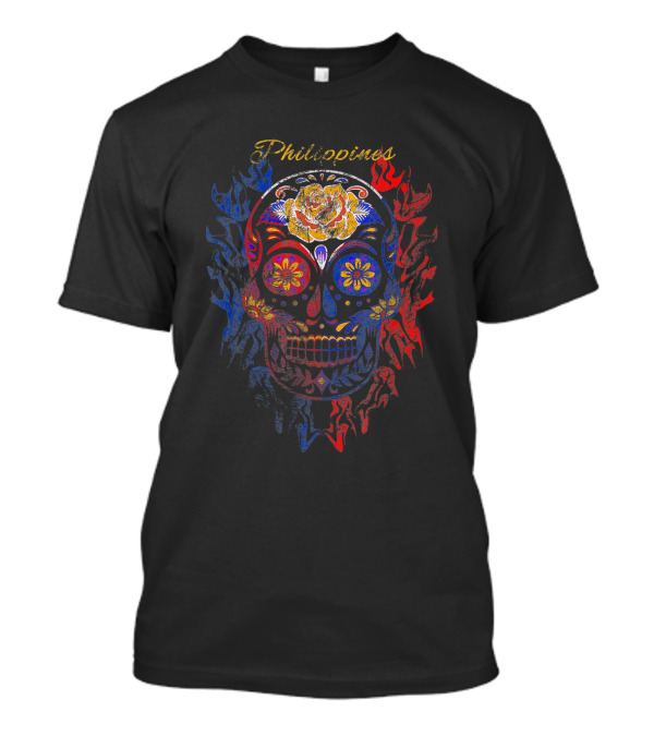Philippines Floral Skull T-Shirt