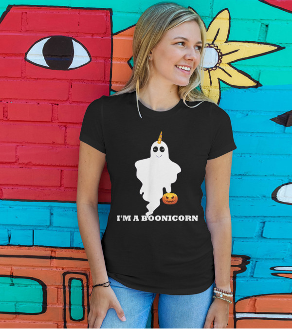 I'm A Boonicorn Halloween Unicorn Girls Women Ghost T-Shirt