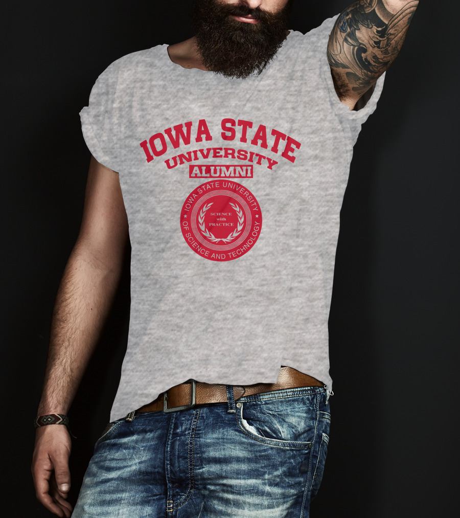 Iowa State University Alumni Science With Practice Circular Seal T-Shirt