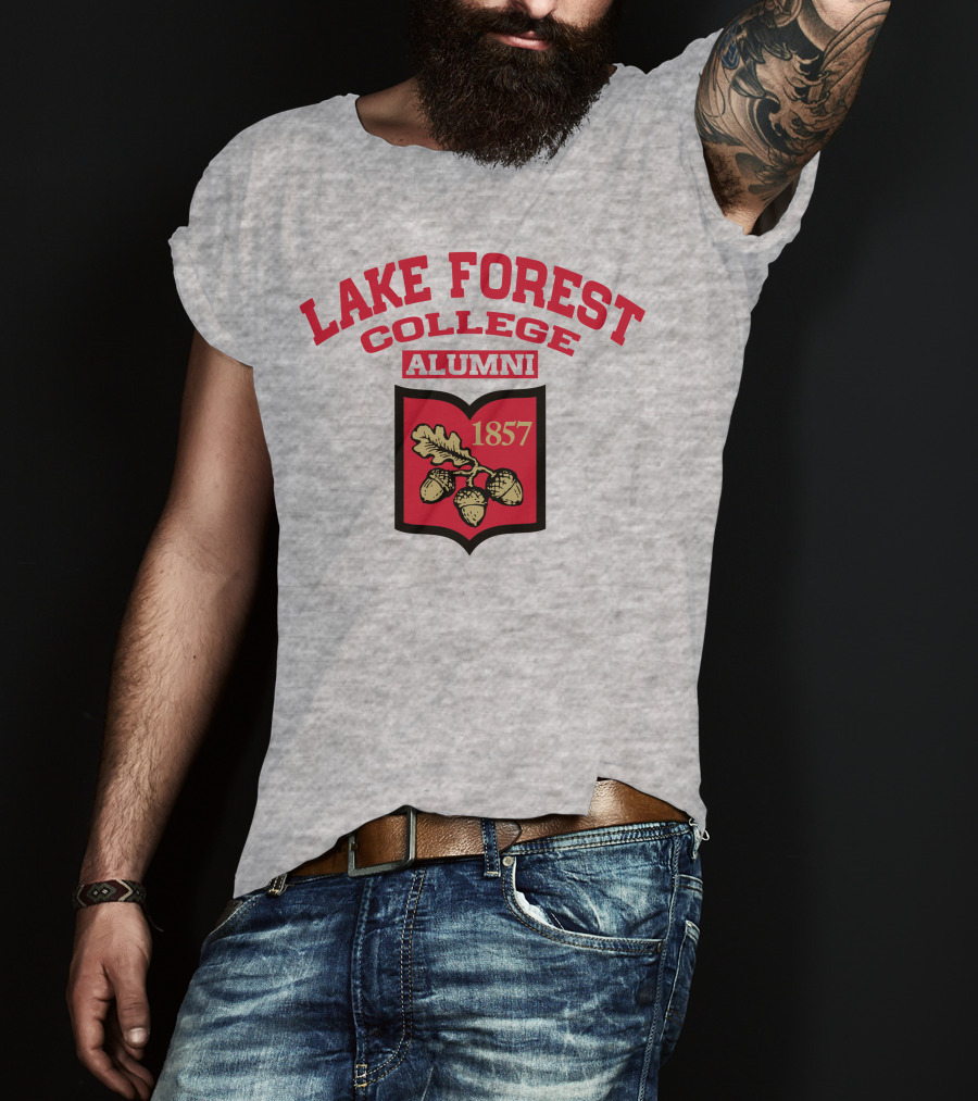 Lake Forest College Alumni 1857 Logo Acorn Shield T-Shirt