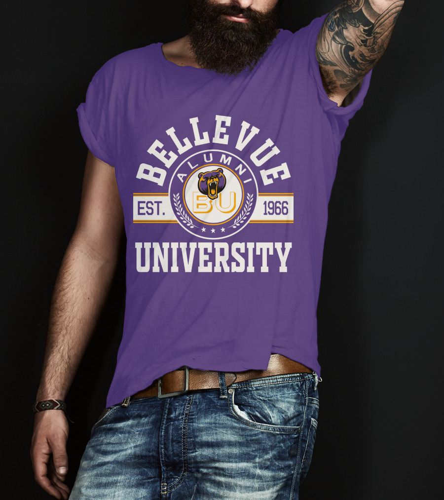 Bellevue University Alumni BU Bear Logo Est. 1966 T-Shirt