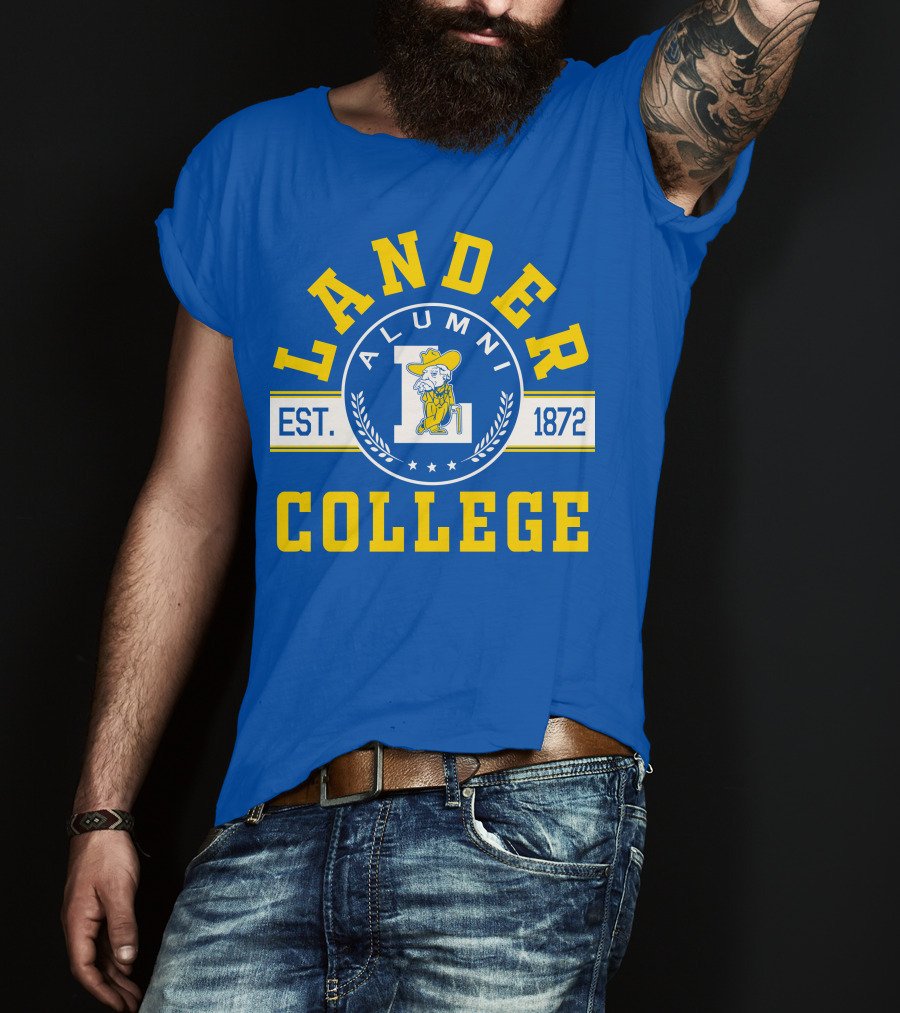 Lander College Alumni Est. 1872 Blue And Yellow T-Shirt
