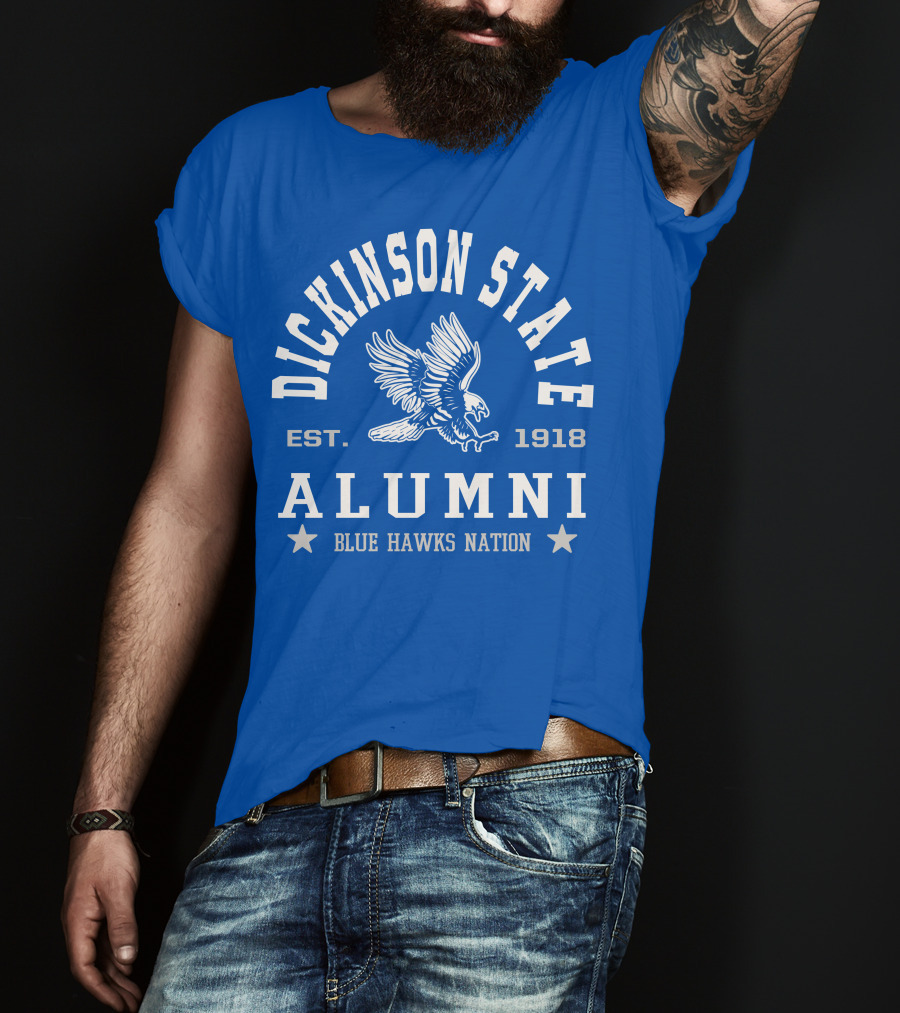 Dickinson State Alumni Blue Hawks Nation Est. 1918 T-Shirt