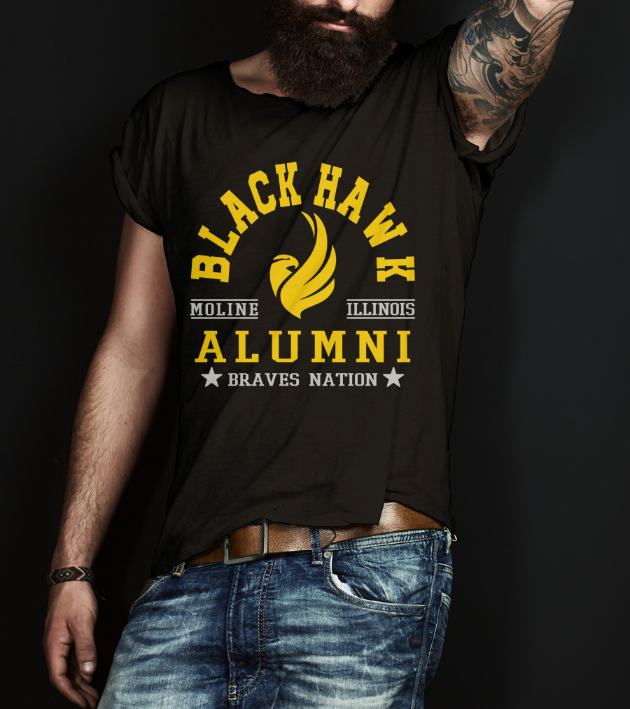 Black Hawk Alumni Braves Nation Moline Illinois T-Shirt