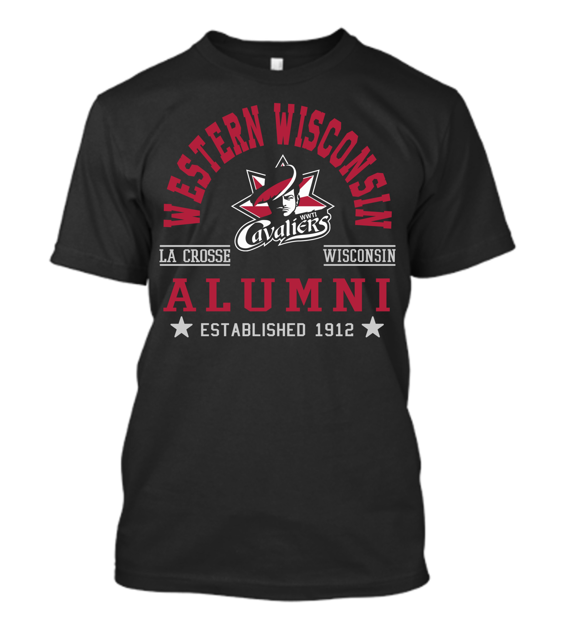 Western Wisconsin Cavaliers Alumni La Crosse Established 1912 T-Shirt