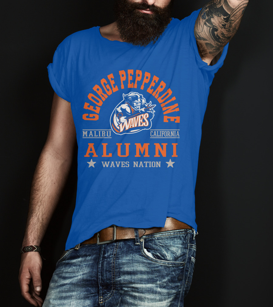 George Pepperdine Waves Alumni Malibu California Waves Nation T-Shirt