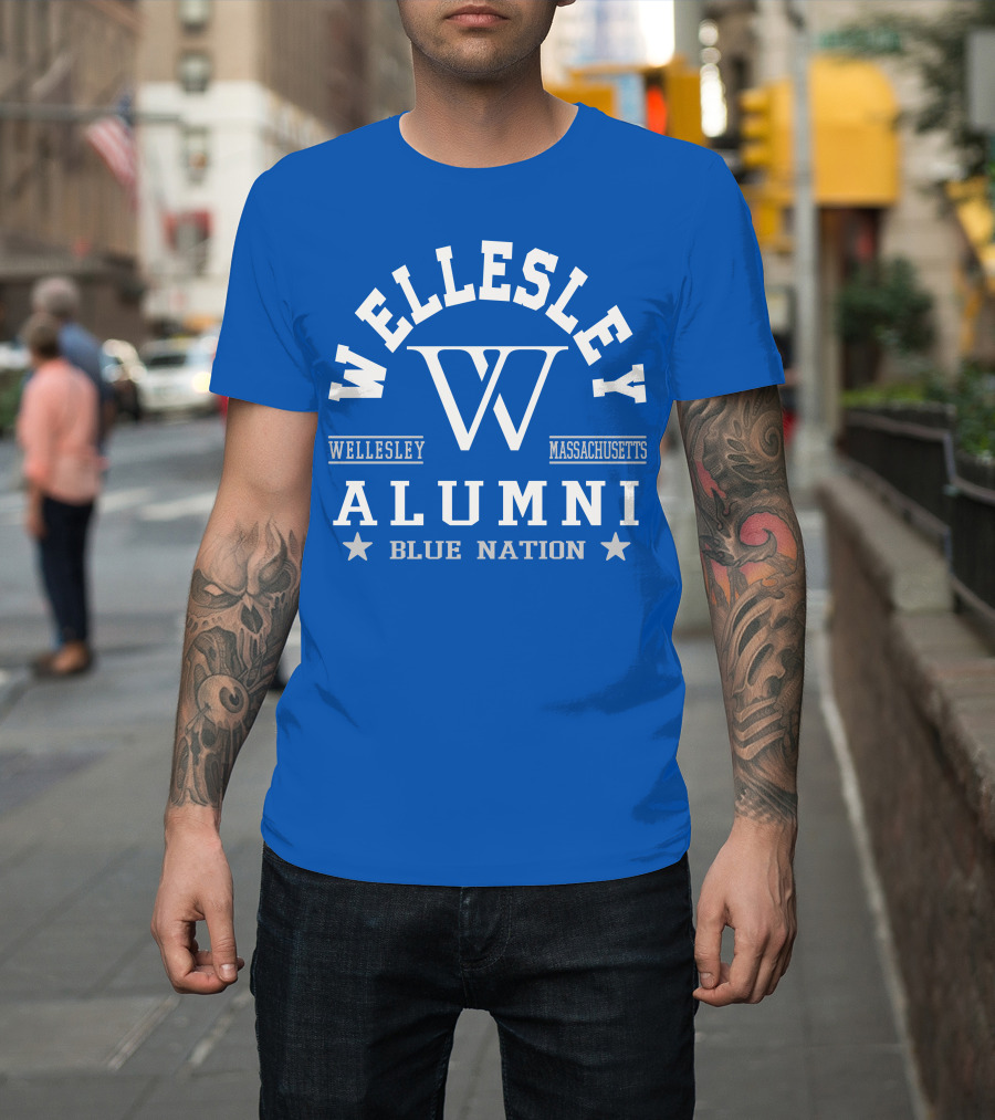 Wellesley Massachusetts Alumni Blue Nation T-Shirt