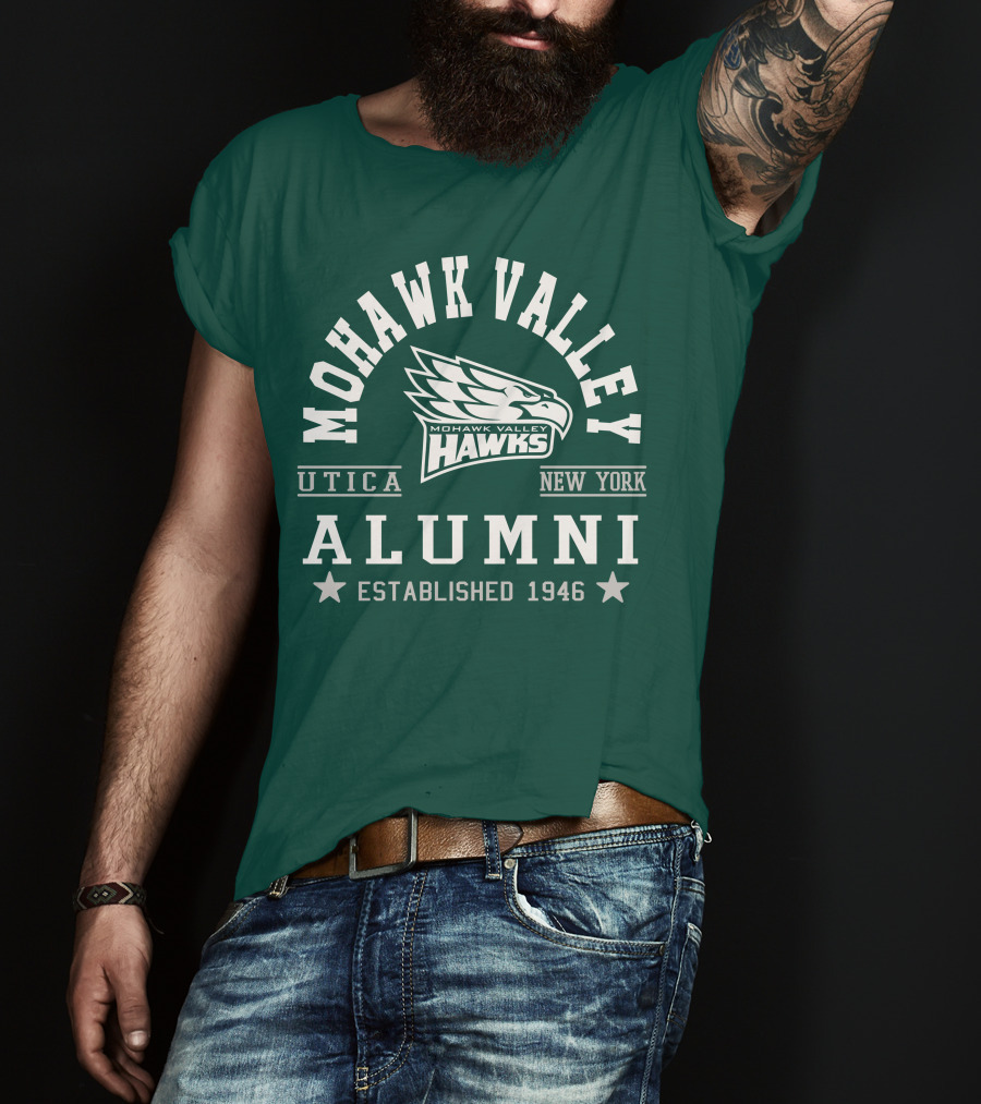 Mohawk Valley Hawks Alumni Utica New York Established 1946 T-Shirt