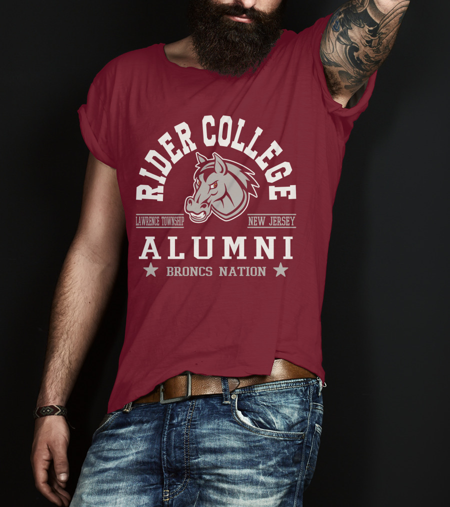 Rider College Alumni Broncs Nation Lawrence Township New Jersey T-Shirt