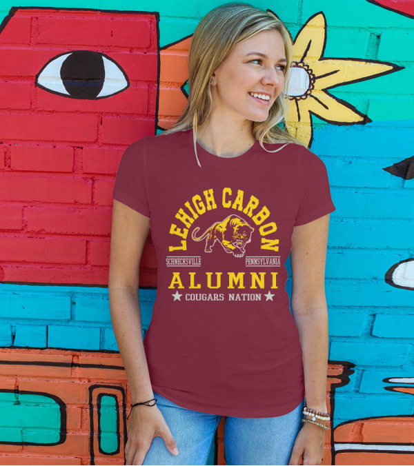 Lehigh Carbon Alumni Cougars Nation Schnecksville Pennsylvania T-Shirt