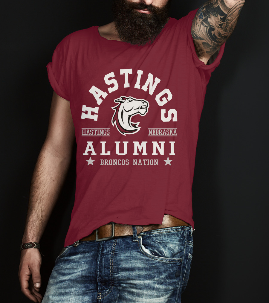 Hastings Nebraska Alumni Broncos Nation Hastings College T-Shirt