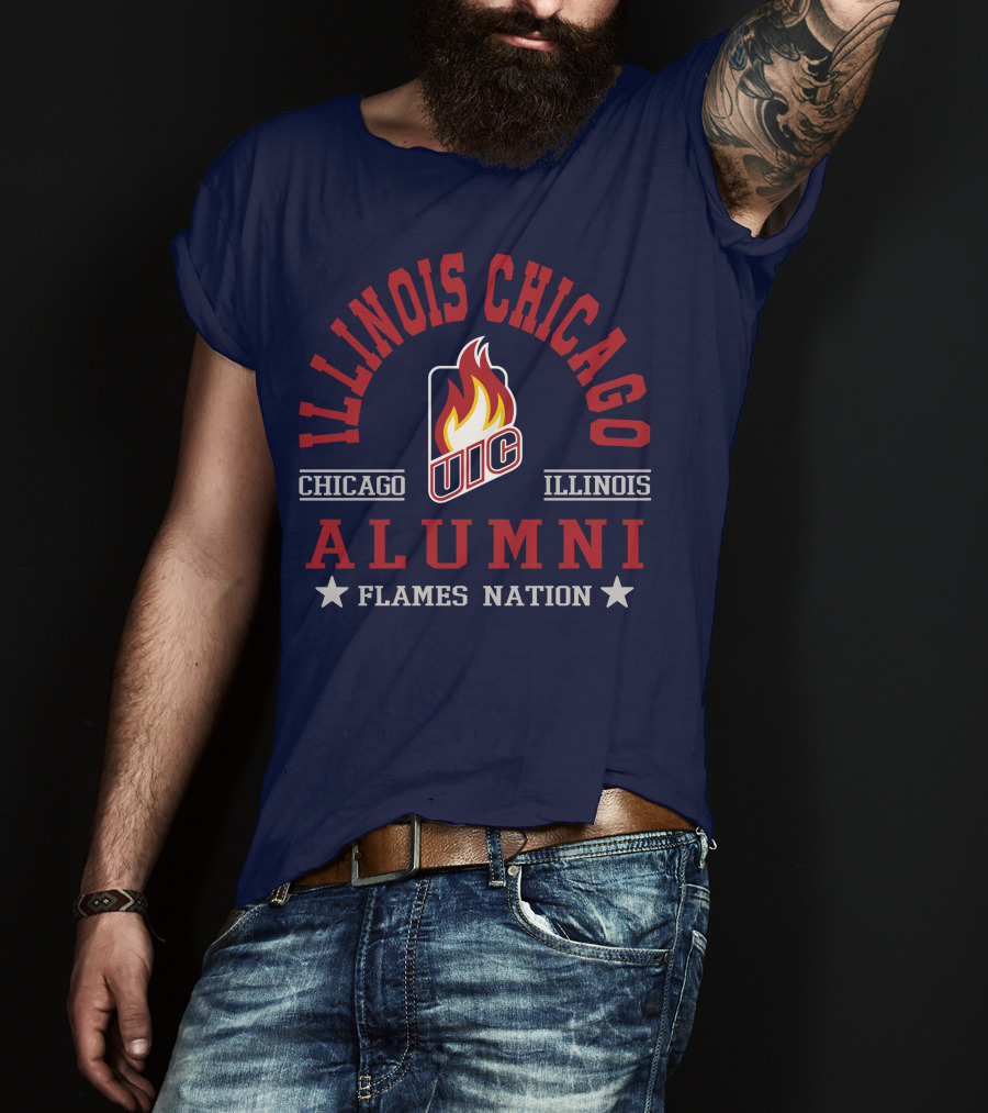Illinois Chicago UIC Alumni Flames Nation T-Shirt