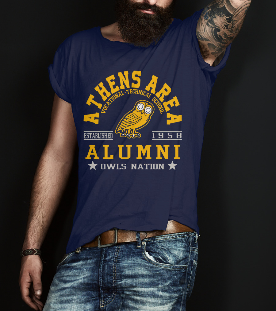Athens Area Vocational-Technical School Alumni Owls Nation Established 1958 T-Shirt