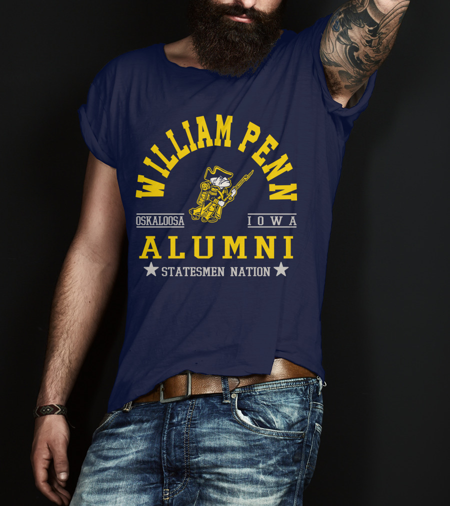 William Penn Oskaloosa Iowa Alumni Statesmen Nation T-Shirt