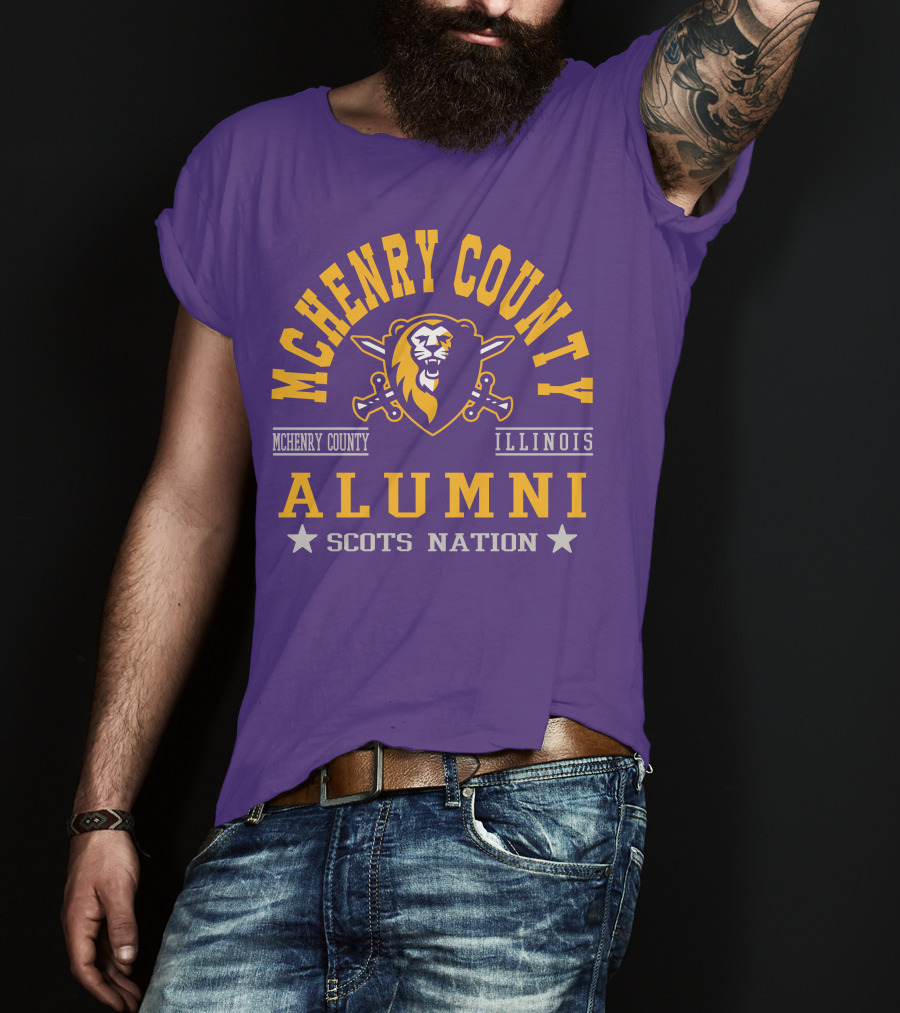 McHenry County Illinois Alumni Scots Nation Lion Crest T-Shirt