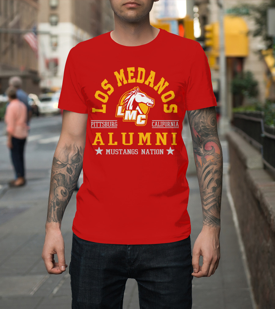 Los Medanos Pittsburg California LMC Alumni Mustangs Nation T-Shirt