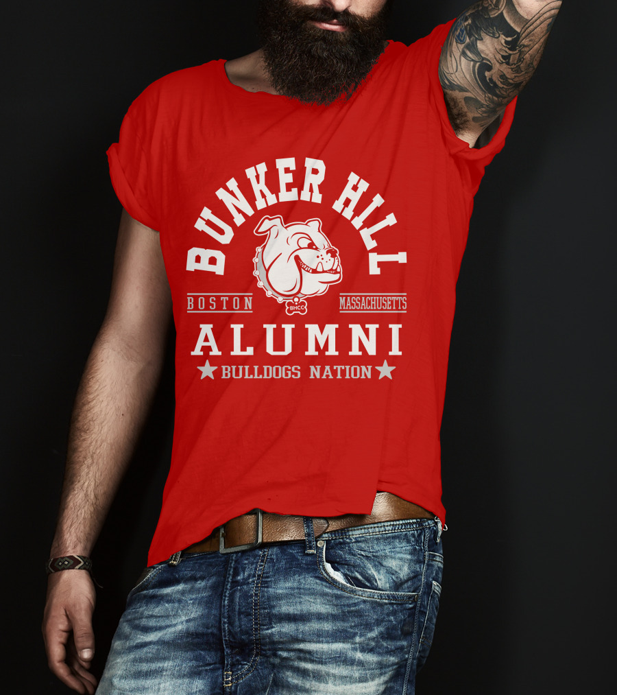 Bunker Hill Boston Massachusetts Alumni Bulldogs Nation T-Shirt