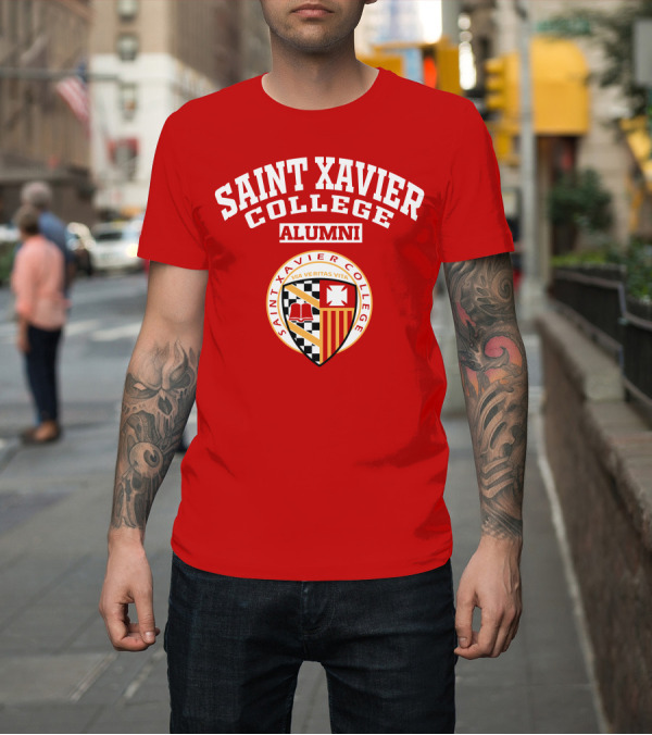 Shirt: Saint Xavier College Alumni Crest Via Veritas Vita T-Shirt Saint Xavier College Alumni Crest Via Veritas Vita T-Shirt