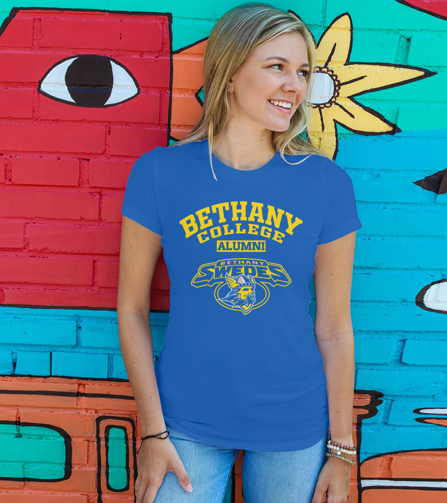 Bethany College Alumni Bethany Swedes Logo Viking Helmet T-Shirt