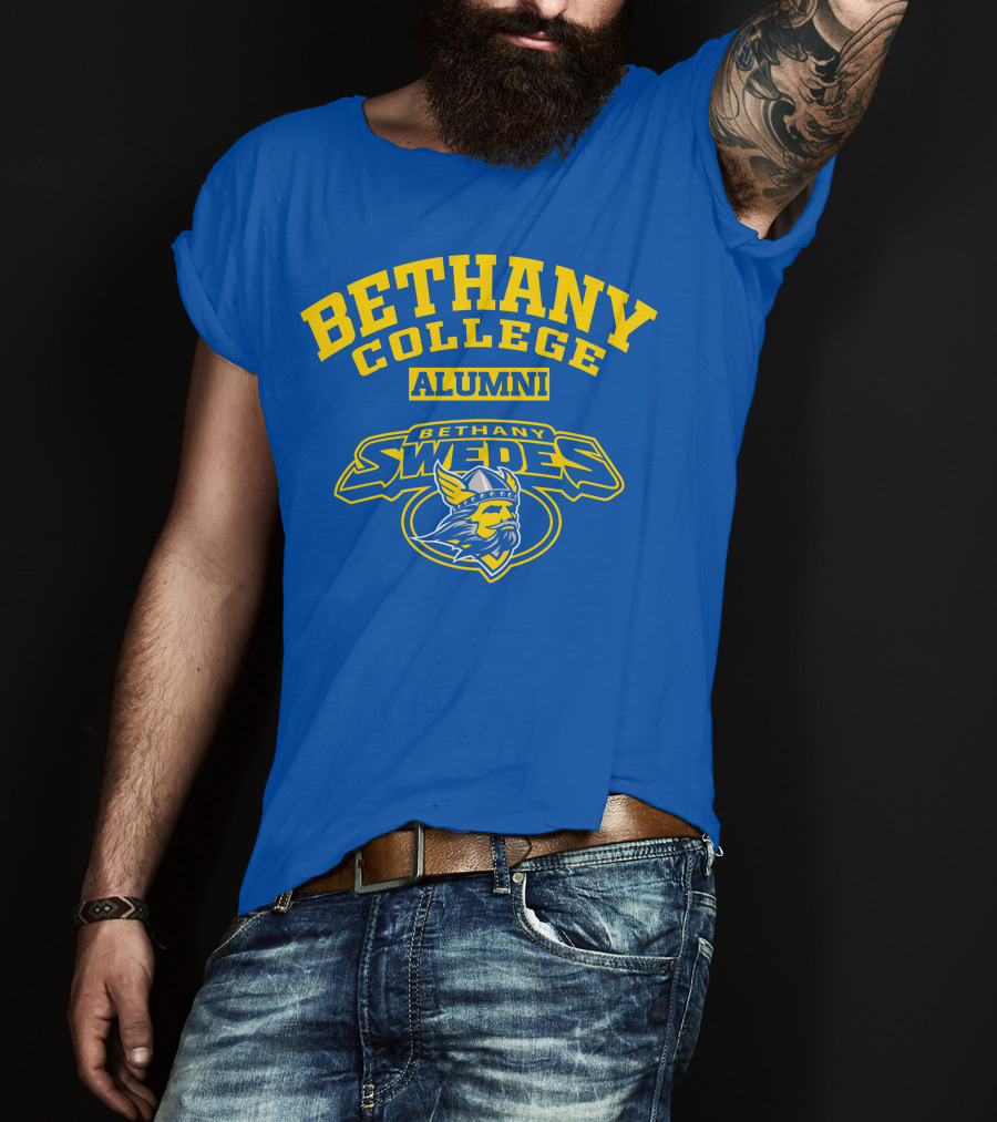 Bethany College Alumni Bethany Swedes Logo Viking Helmet T-Shirt
