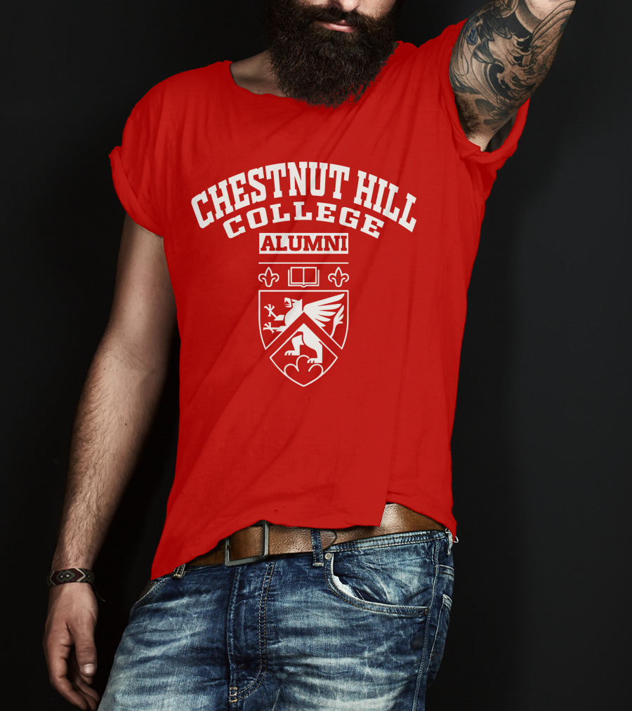 CHC Alumni Chestnut Hill College Crest Griffin Book Fleur-de-lis T-Shirt