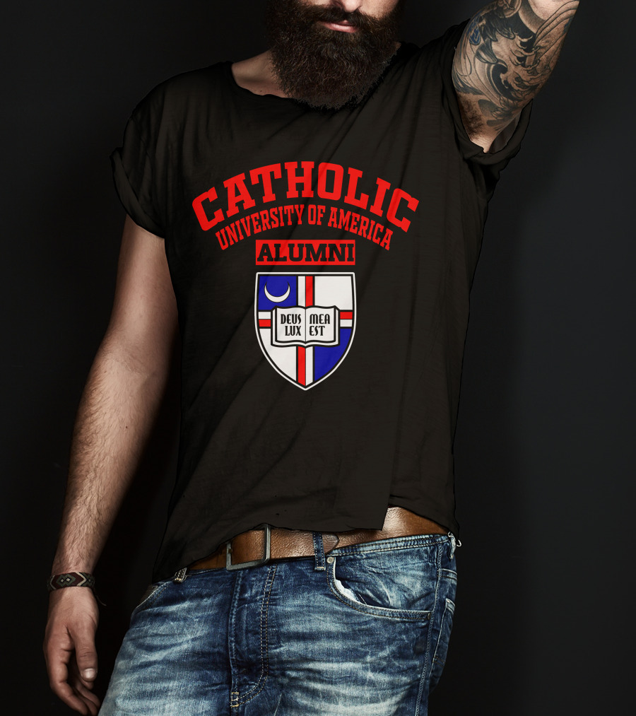 Catholic University Of America Alumni Deus Lux Mea Est Crest T-Shirt