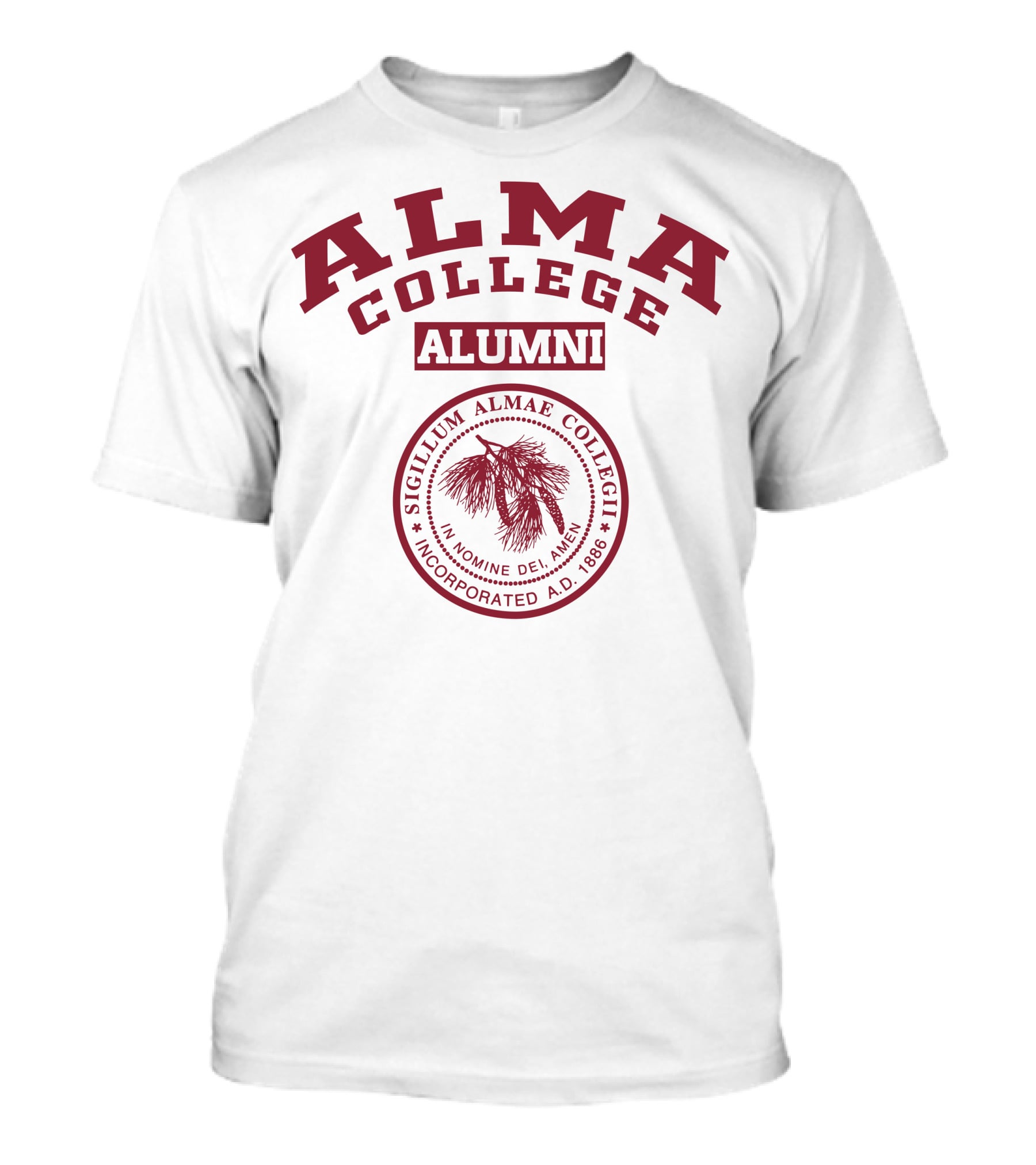 Alma College Alumni Seal Sigillum Almae Collegii Incorporated A.D. 1886 T-Shirt