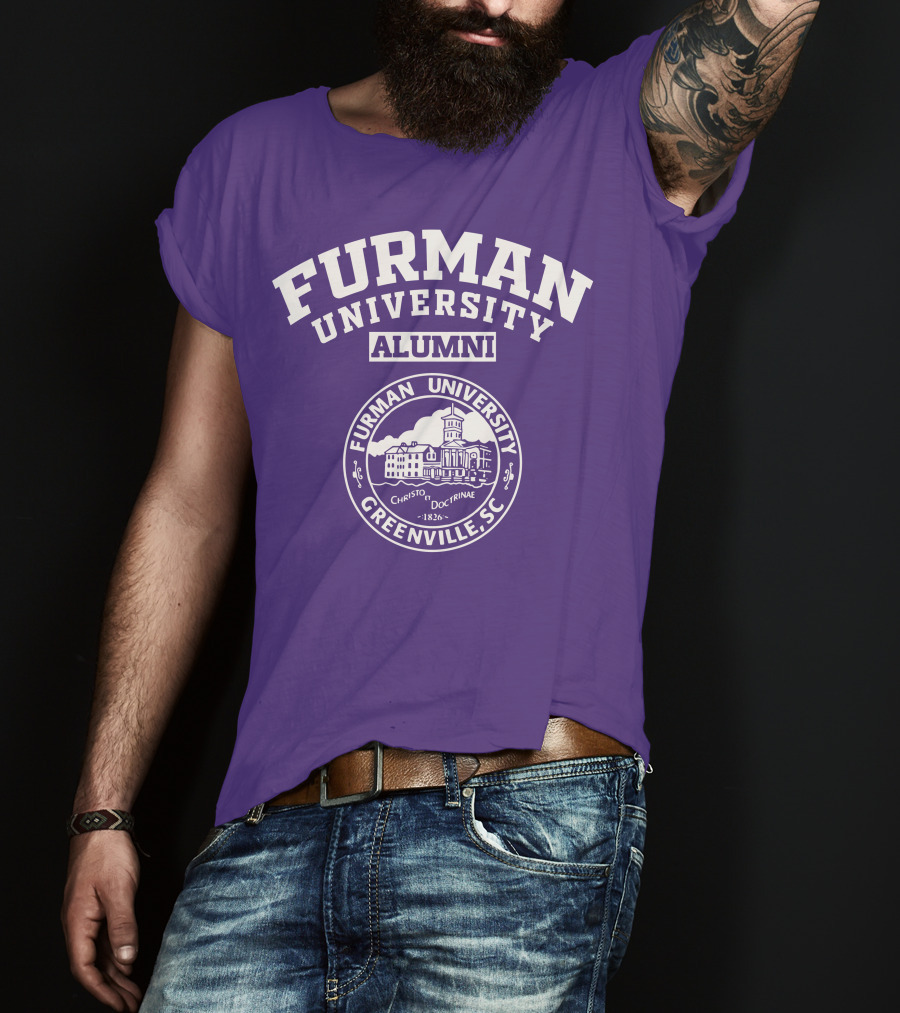 Furman University Alumni Greenville SC Christo Et Doctrinae 1826 T-Shirt