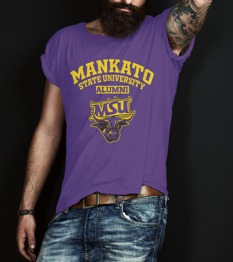 Mankato State University Alumni MSU Logo Purple Bull T-Shirt