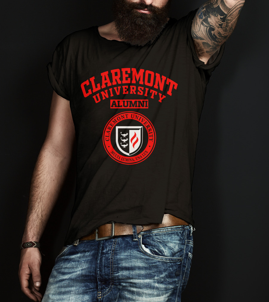 Claremont University Alumni Multa Lumina Una Lux Shield T-Shirt