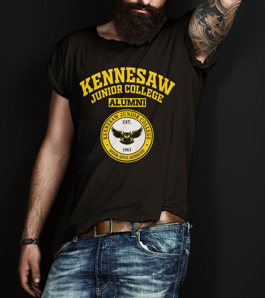 Kennesaw Junior College Alumni 1963 Wisdom Justice Moderation Owl T-Shirt