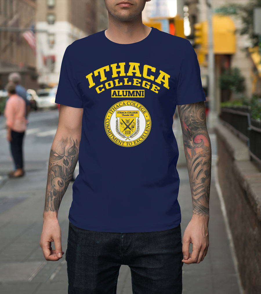 Ithaca College Alumni Commitment To Excellence Founded 1892 Emblem T-Shirt