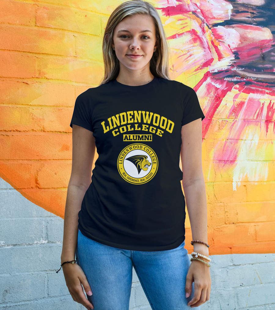 Lindenwood College Alumni Real Experience Real Success Lion T-Shirt