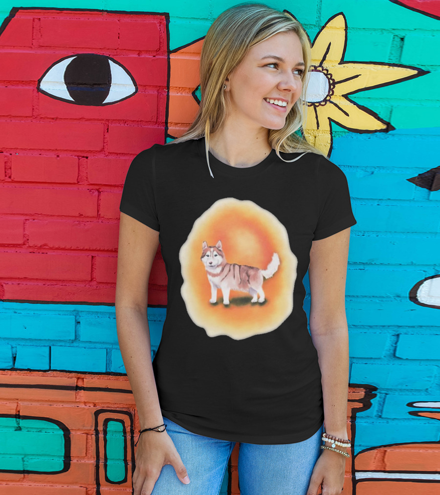 Upblissed ADHD Husky Roam As A Pack Vibrant Sunset Aura T-Shirt