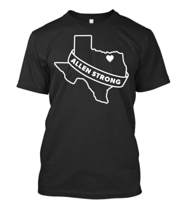 Allen Premium Outlets Texas Love Allen Strong Heart Map T-Shirt