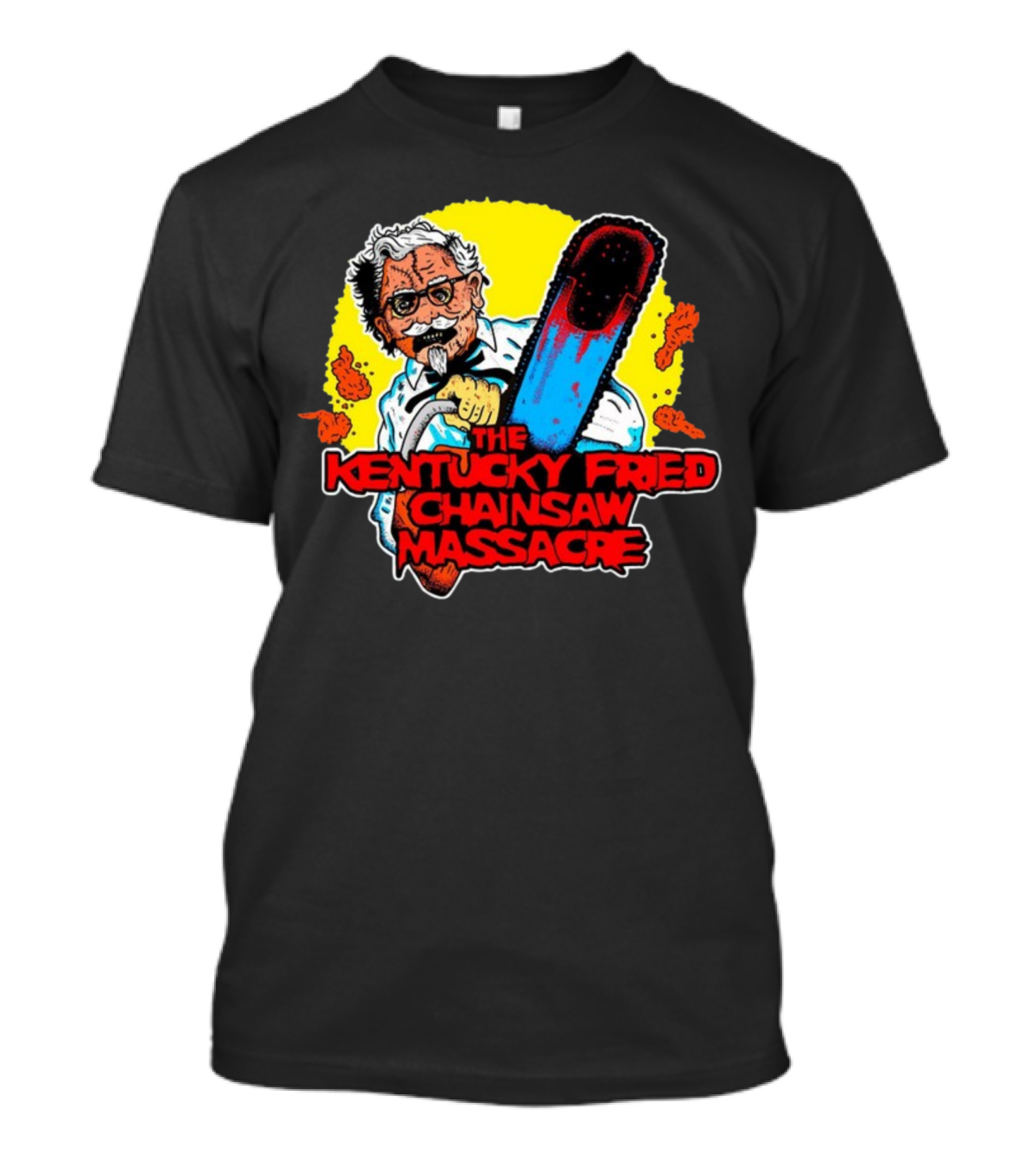 Colonel Sanders Chainsaw Parody Horror Crossover T-Shirt