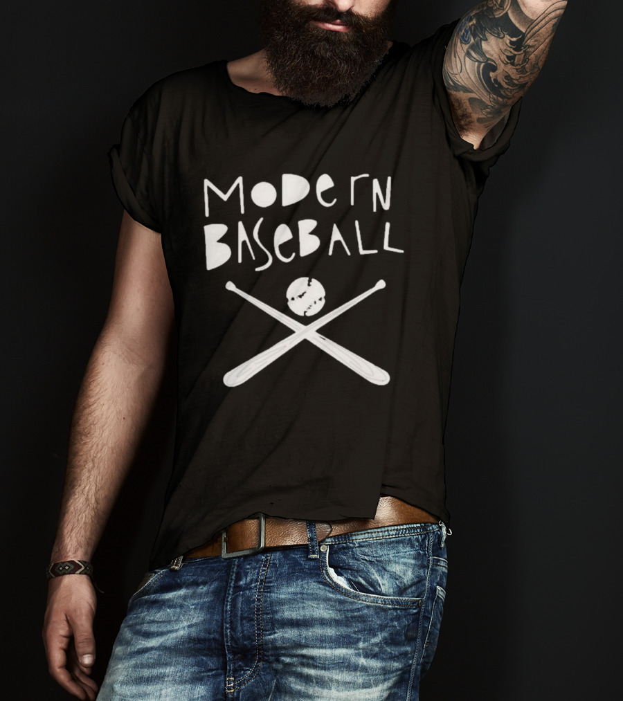 Modern Baseball Crossed Bats And Ball T-Shirt