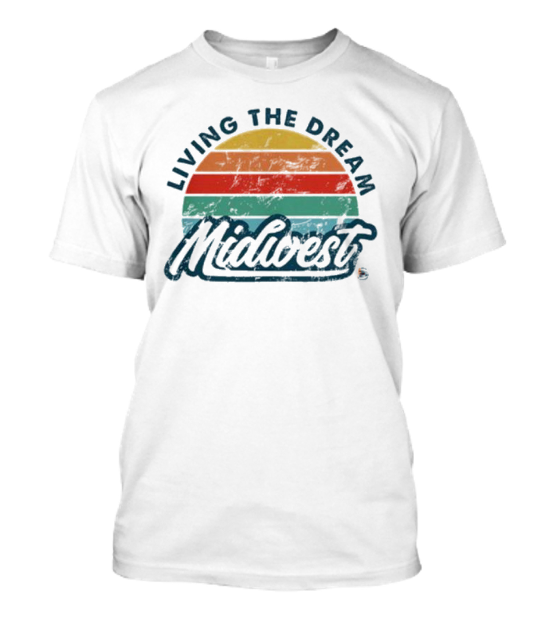 Living The Dream Midwest Retro Sunburst T-Shirt