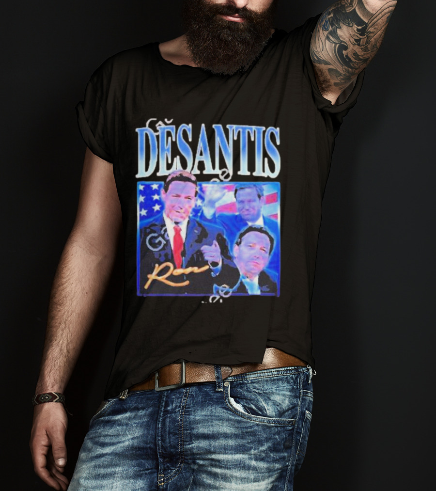 DÉSANTIS Ron American Flag Suit T-Shirt