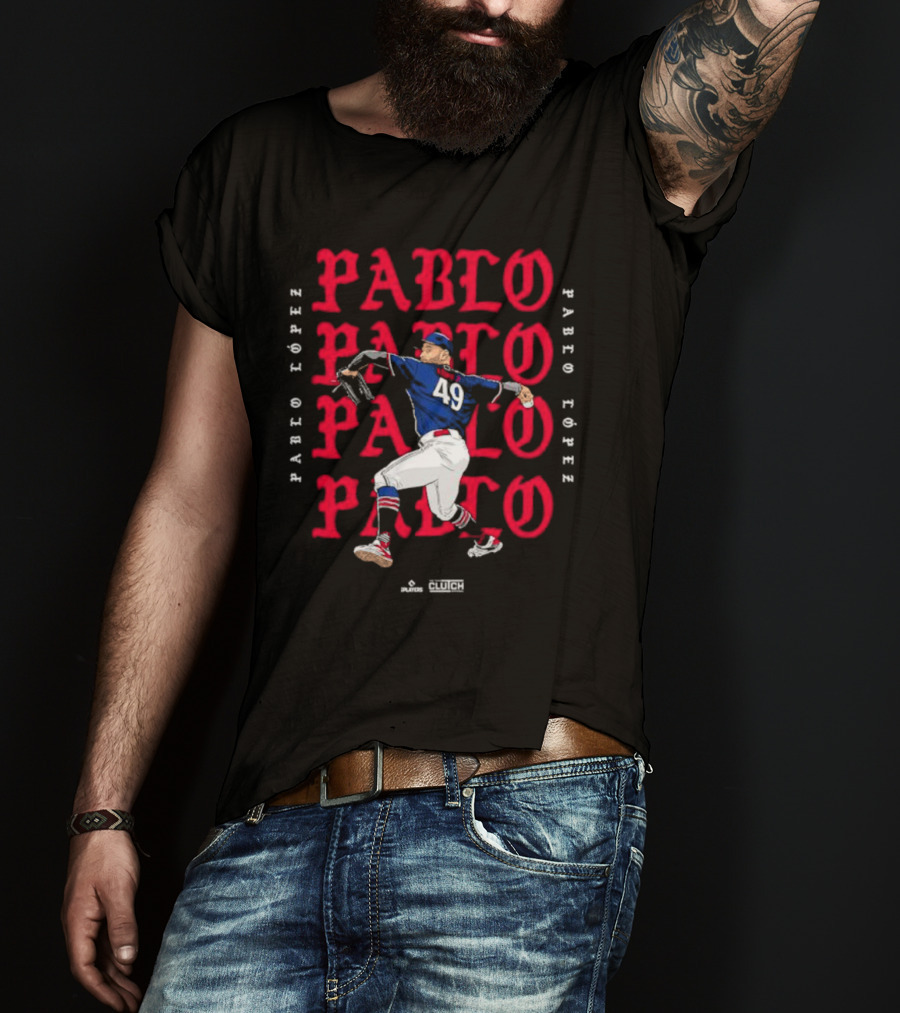 Pablo López Pitching MLBPA 49 Clutch Players T-Shirt