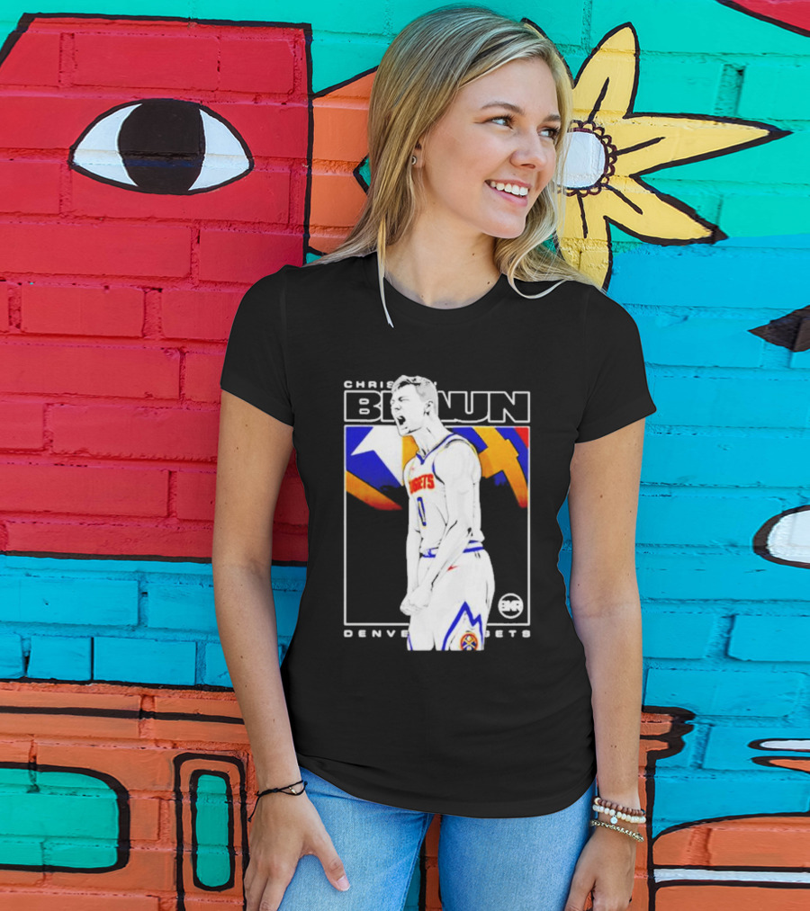 Christian Braun Denver Nuggets Basketball Player With Logo And Dynamic T-Shirt