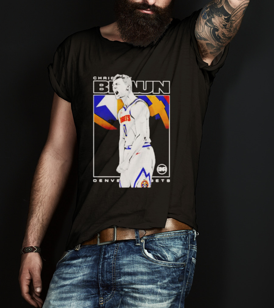 Christian Braun Denver Nuggets Basketball Player With Logo And Dynamic T-Shirt